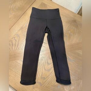 Lululemon Black Perforated detail Crop Leggings
